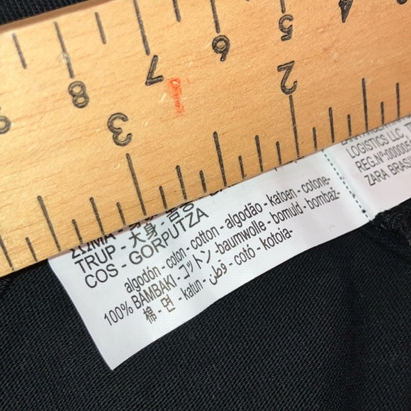 Zara dolman top Black Ribbed sleeve Tee - Picture 3 of 10